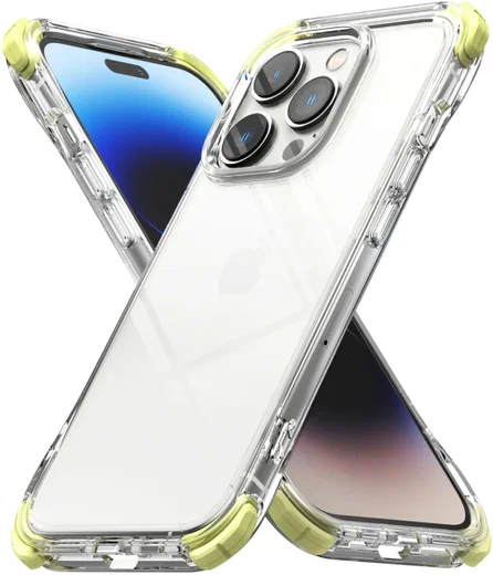 Ringke Fusion+ Apple iPhone 14 Pro Hoesje Transparant + Bumper Lime afbeelding 2