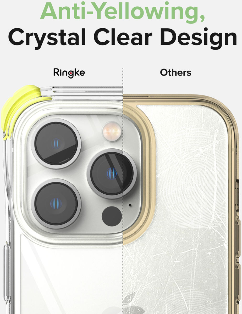 Ringke Fusion+ Apple iPhone 14 Pro Hoesje Transparant + Bumper Lime afbeelding 7