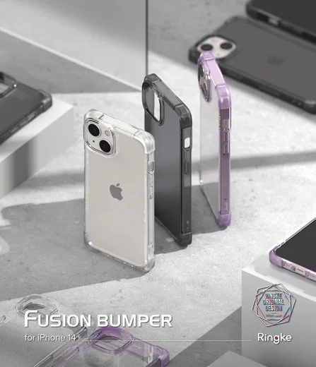 Ringke Fusion Bumper Apple iPhone 14 Hoesje Transparant Paars afbeelding 10