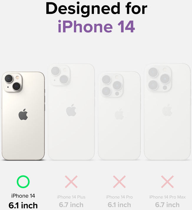 Ringke Fusion Bumper Apple iPhone 14 Hoesje Transparant Paars afbeelding 4