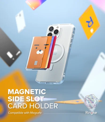 Ringke Magnetic Side Slot MagSafe Kaarthouder Drie Pasjes Transparant afbeelding 2