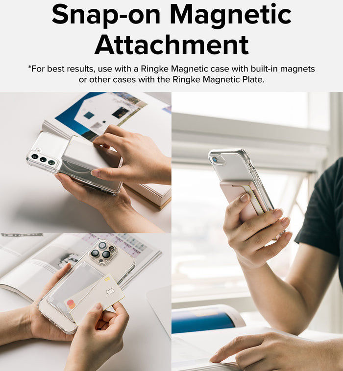 Ringke Magnetic Side Slot MagSafe Kaarthouder Drie Pasjes Transparant afbeelding 5