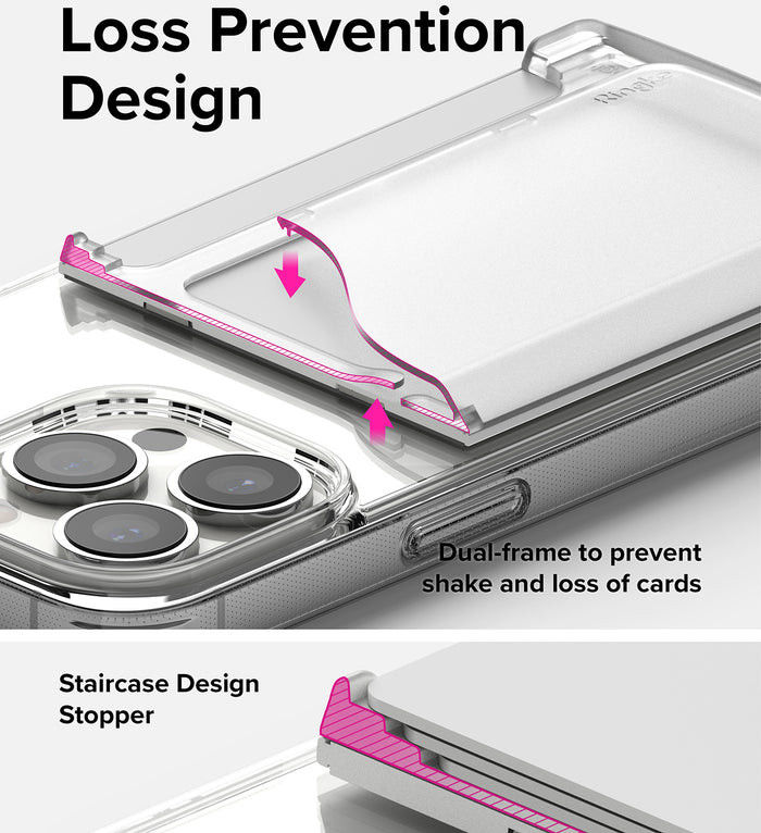 Ringke Magnetic Side Slot MagSafe Kaarthouder Drie Pasjes Transparant afbeelding 7