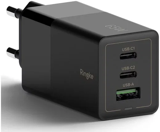 Ringke USB/USB-C GaN Snellader 65W PD 3.0/QC 3.0 Adapter Zwart afbeelding 2
