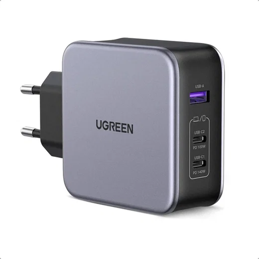 UGREEN 140W PD Snellader GaN Laptop/MacBook + USB-C Kabel 2M Grijs afbeelding 1