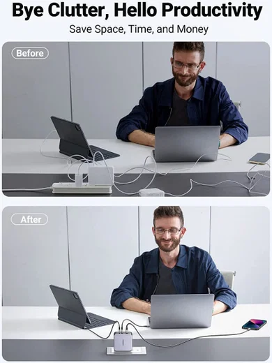 UGREEN 140W PD Snellader GaN Laptop/MacBook + USB-C Kabel 2M Grijs afbeelding 5