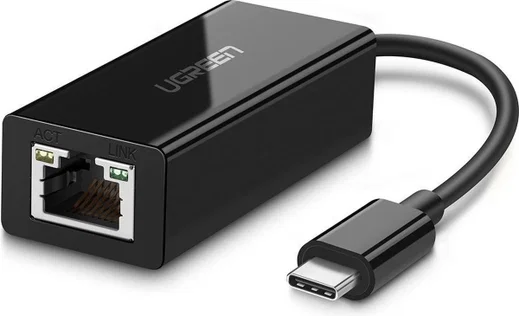 UGREEN USB-C naar Ethernet / Internet Gigabit Adapter 1000Mbps Zwart afbeelding 1