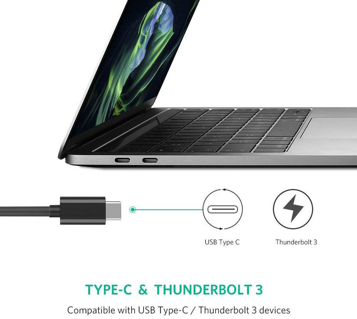 UGREEN USB-C naar Ethernet / Internet Gigabit Adapter 1000Mbps Zwart afbeelding 3