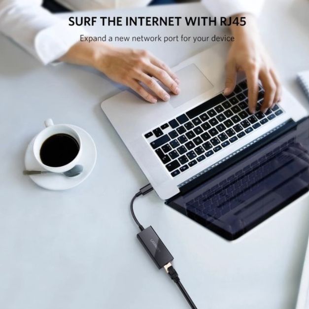 UGREEN USB-C naar Ethernet / Internet Gigabit Adapter 1000Mbps Zwart afbeelding 6