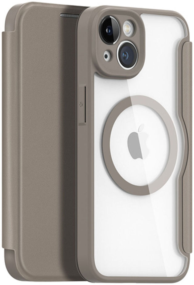 Dux Ducis Skin X Pro Apple iPhone 14 Hoesje MagSafe Book Case Beige afbeelding 2