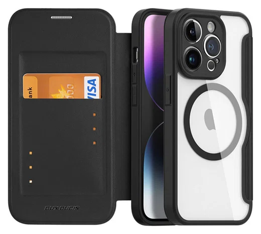 Dux Ducis Skin X Pro iPhone 14 Pro Hoesje MagSafe Book Case Zwart afbeelding 2