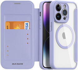 Dux Ducis Skin X Pro iPhone 14 Pro Hoesje MagSafe Book Case Paars afbeelding