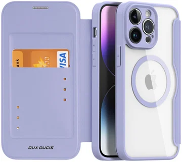 Dux Ducis Skin X Pro iPhone 14 Pro Max Hoesje MagSafe Book Case Paars
