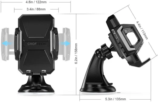 Choetech Raam/Dashboard Telefoonhouder met Draadloos Opladen 10W Zwart afbeelding 9