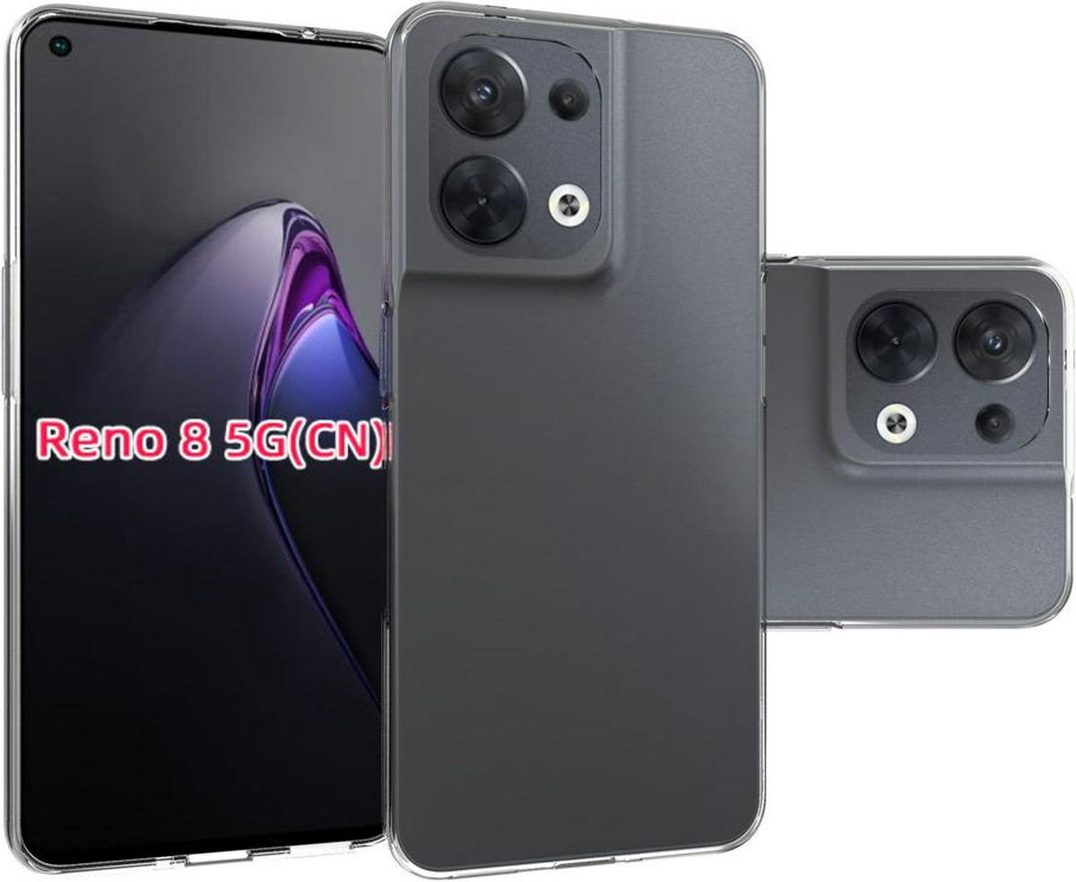 Oppo Reno 8 5G Hoesje Dun TPU Back Cover Transparant afbeelding 2