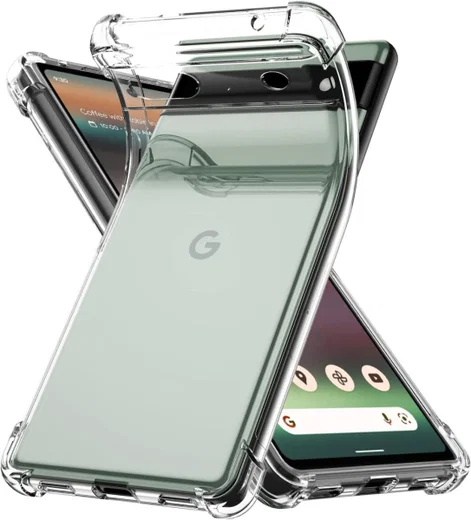 Google Pixel 6a Hoesje Schokbestendig Dun TPU Back Cover Transparant afbeelding 1