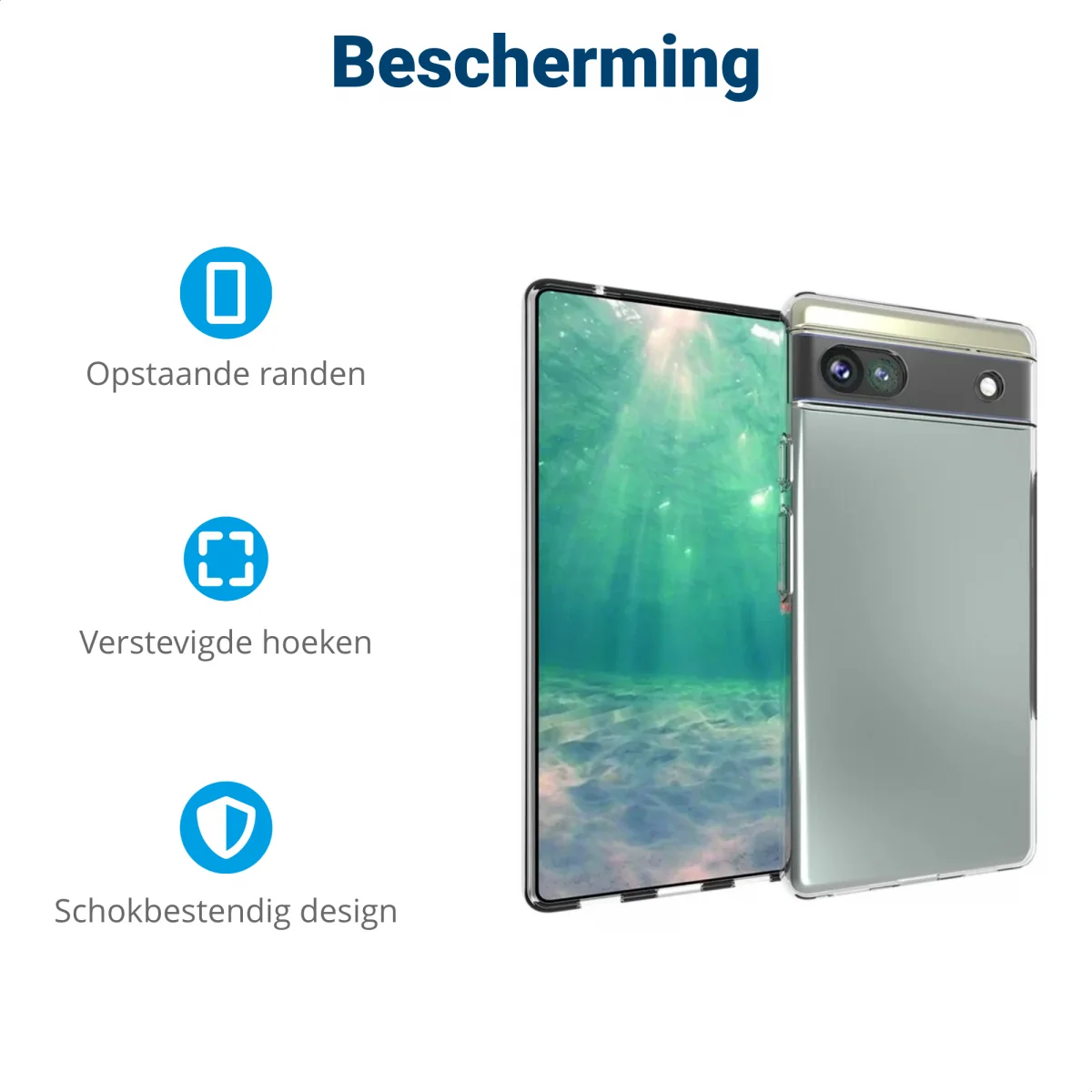 Google Pixel 6a Hoesje Schokbestendig Dun TPU Back Cover Transparant afbeelding 8
