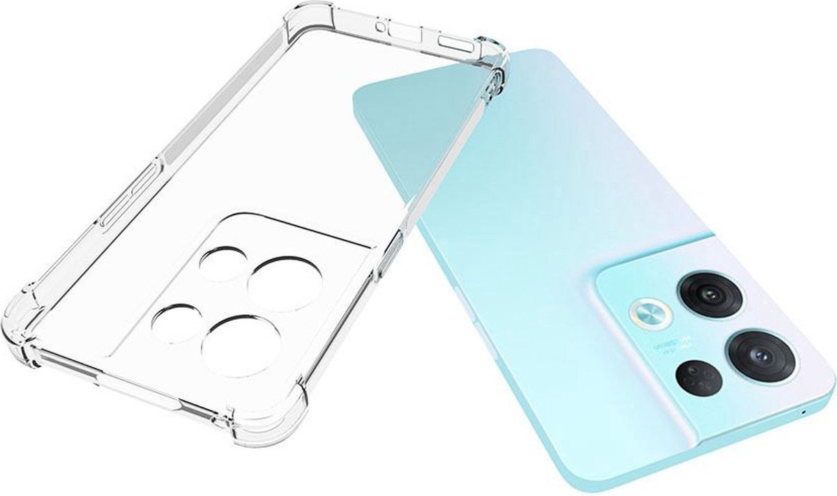Oppo Reno 8 Pro Hoesje Schokbestendig Dun TPU Back Cover Transparant afbeelding 12