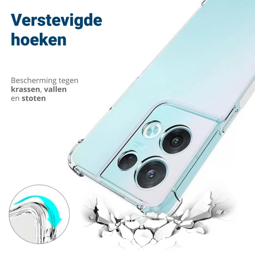 Oppo Reno 8 Pro Hoesje Schokbestendig Dun TPU Back Cover Transparant afbeelding 2