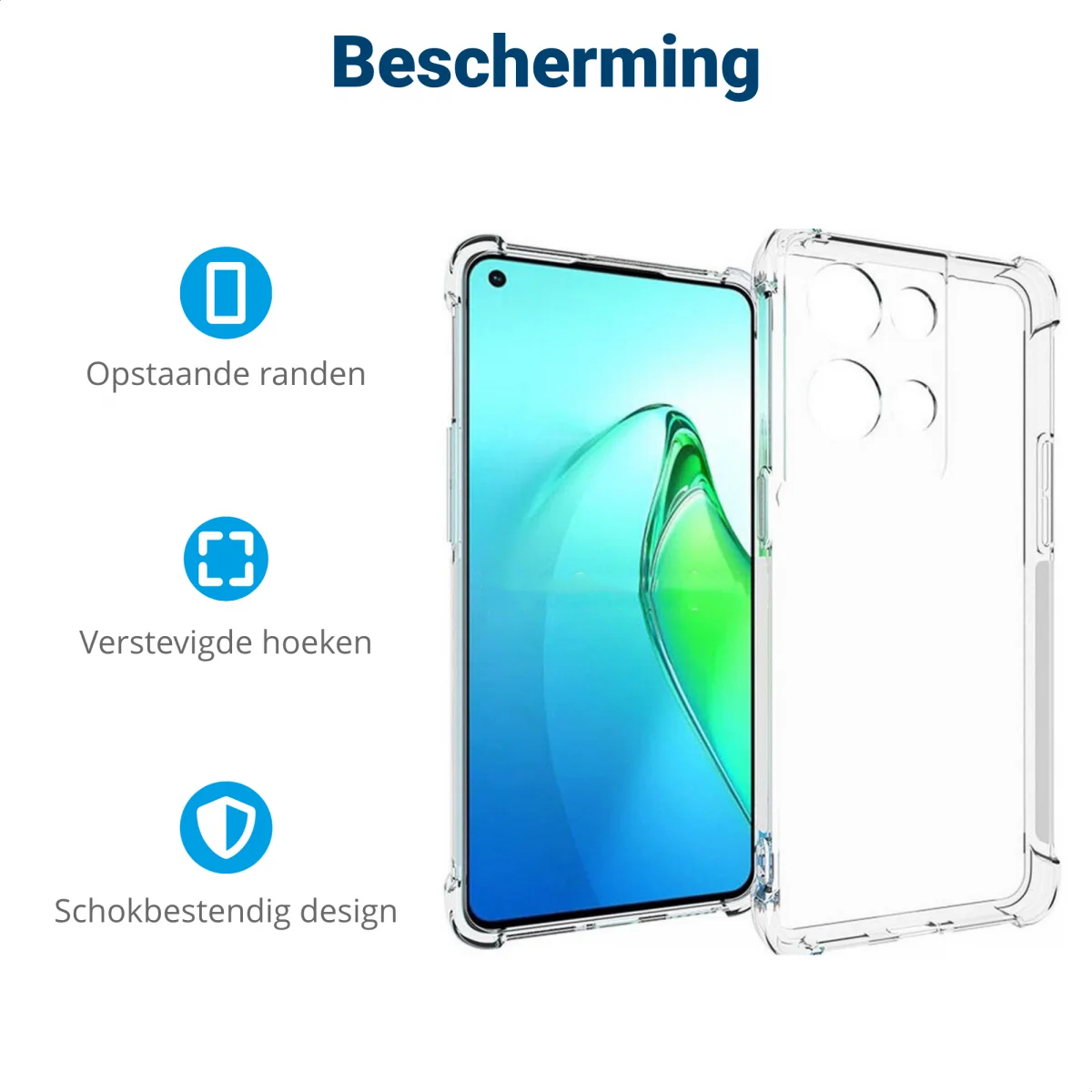 Oppo Reno 8 Pro Hoesje Schokbestendig Dun TPU Back Cover Transparant afbeelding 5