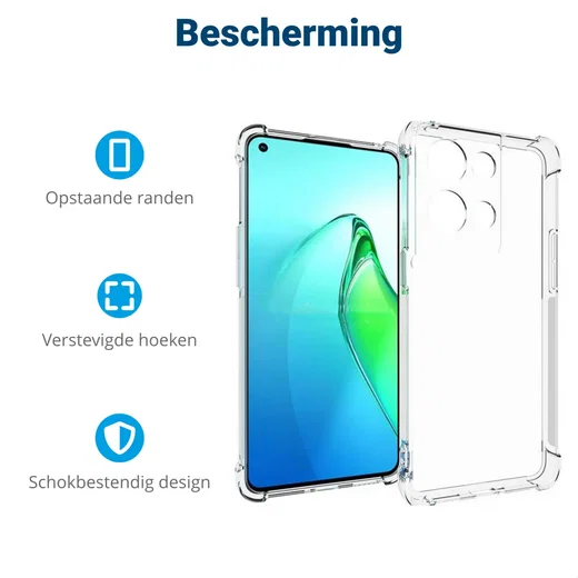 Oppo Reno 8 Pro Hoesje Schokbestendig Dun TPU Back Cover Transparant afbeelding 5