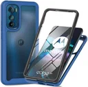 Motorola Edge 30 Hoesje Full Protect 360° Cover Hybride Blauw