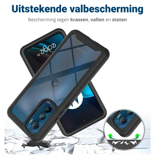 Motorola Edge 30 Hoesje Full Protect 360° Cover Hybride Blauw afbeelding 4