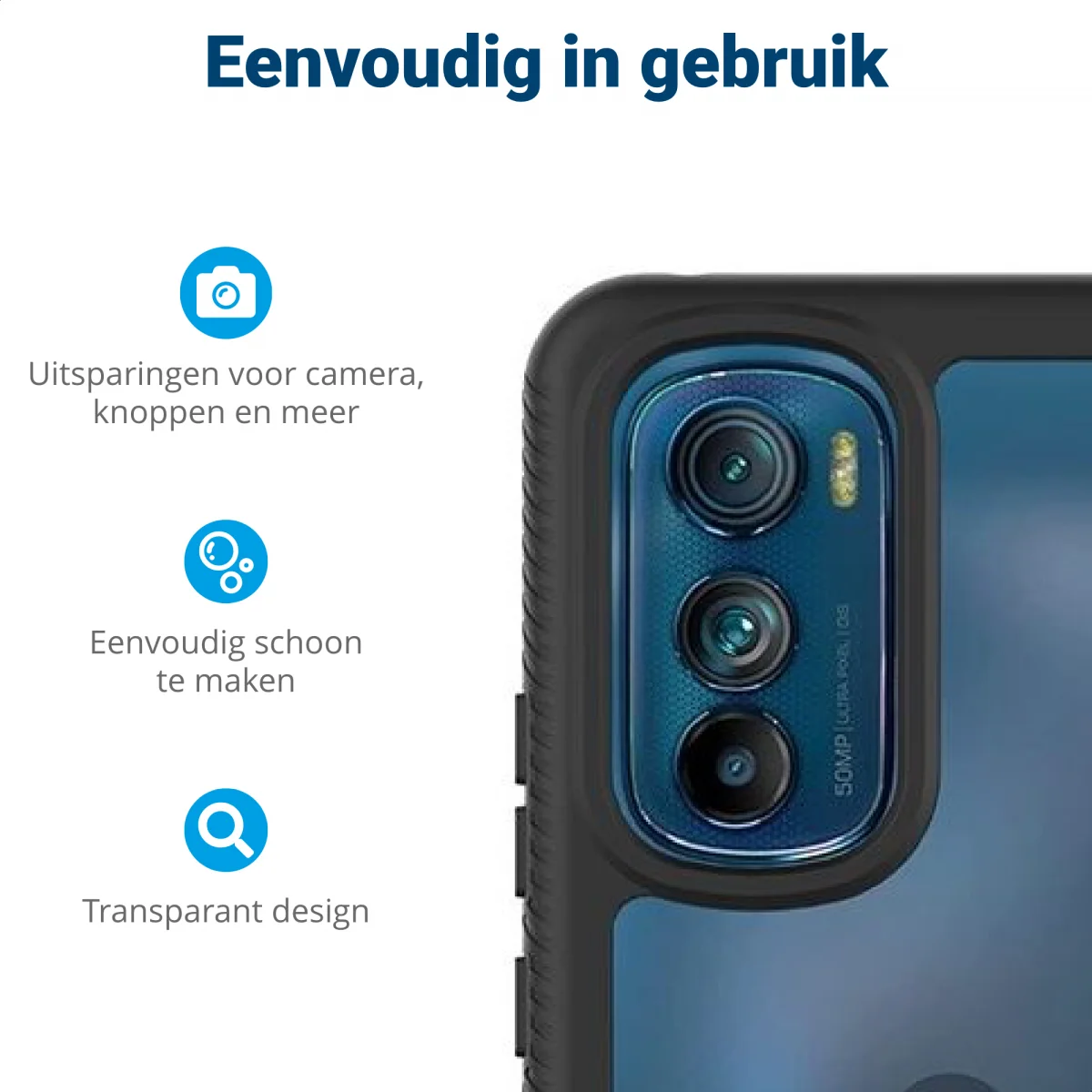 Motorola Edge 30 Hoesje Full Protect 360° Cover Hybride Blauw afbeelding 5