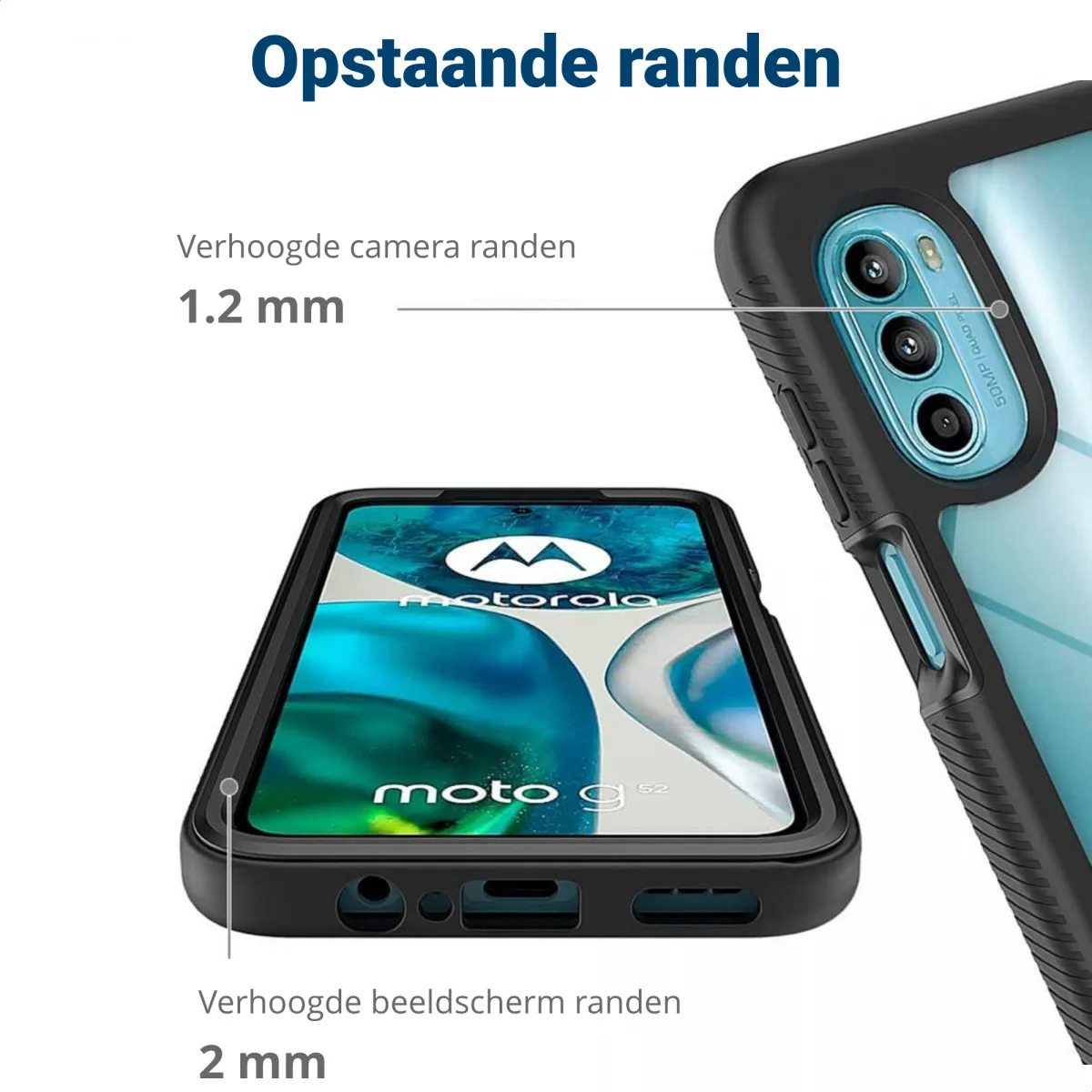 Motorola Moto G82 Hoesje Full Protect 360° Cover Hybride Zwart afbeelding 7