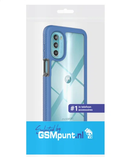 Motorola Moto G82 Hoesje Full Protect 360° Cover Hybride Blauw afbeelding 9