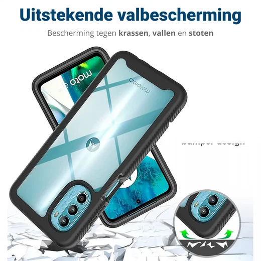 Motorola Moto G82 Hoesje Full Protect 360° Cover Hybride Blauw afbeelding 4