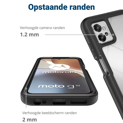 Motorola Moto G32 Hoesje Full Protect 360° Cover Hybride Zwart afbeelding 6