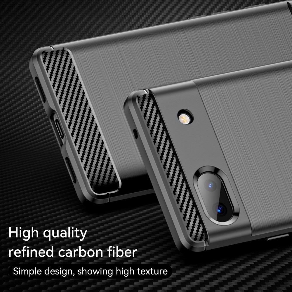 Google Pixel 6a Hoesje Geborsteld TPU Flexibele Back Cover Zwart afbeelding 6
