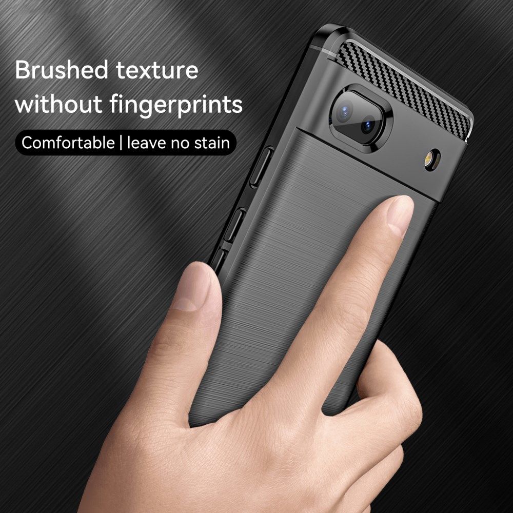 Google Pixel 6a Hoesje Geborsteld TPU Flexibele Back Cover Zwart afbeelding 7