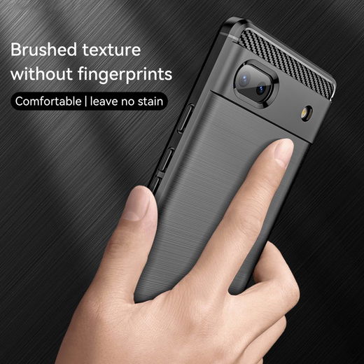 Google Pixel 6a Hoesje Geborsteld TPU Flexibele Back Cover Zwart afbeelding 7