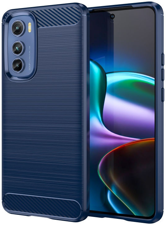 Motorola Edge 30 Hoesje Geborsteld TPU Flexibele Back Cover Blauw afbeelding 1