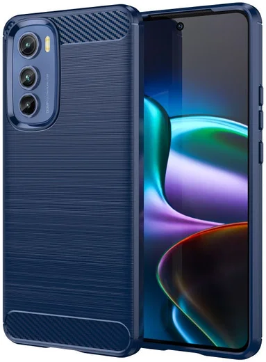 Motorola Edge 30 Hoesje Geborsteld TPU Flexibele Back Cover Blauw afbeelding 1