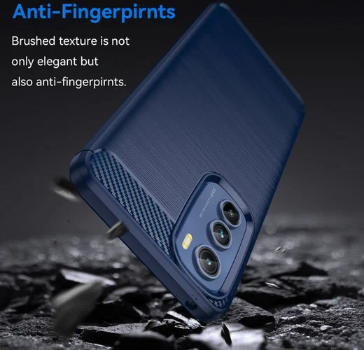 Motorola Edge 30 Hoesje Geborsteld TPU Flexibele Back Cover Blauw afbeelding 4