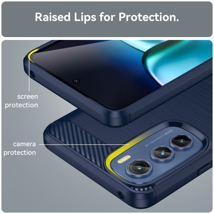 Motorola Edge 30 Hoesje Geborsteld TPU Flexibele Back Cover Blauw afbeelding 5