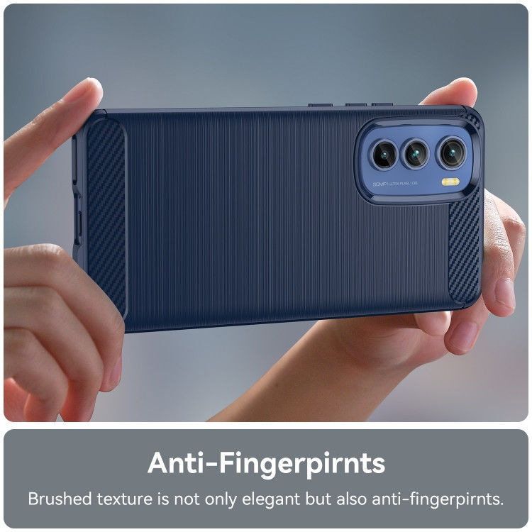 Motorola Edge 30 Hoesje Geborsteld TPU Flexibele Back Cover Blauw afbeelding 7
