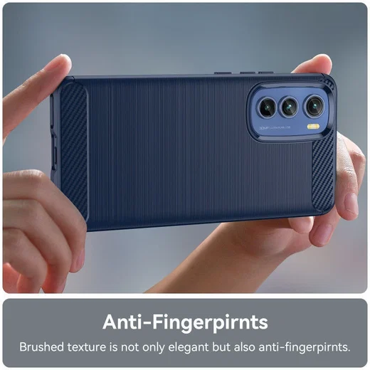 Motorola Edge 30 Hoesje Geborsteld TPU Flexibele Back Cover Blauw afbeelding 7