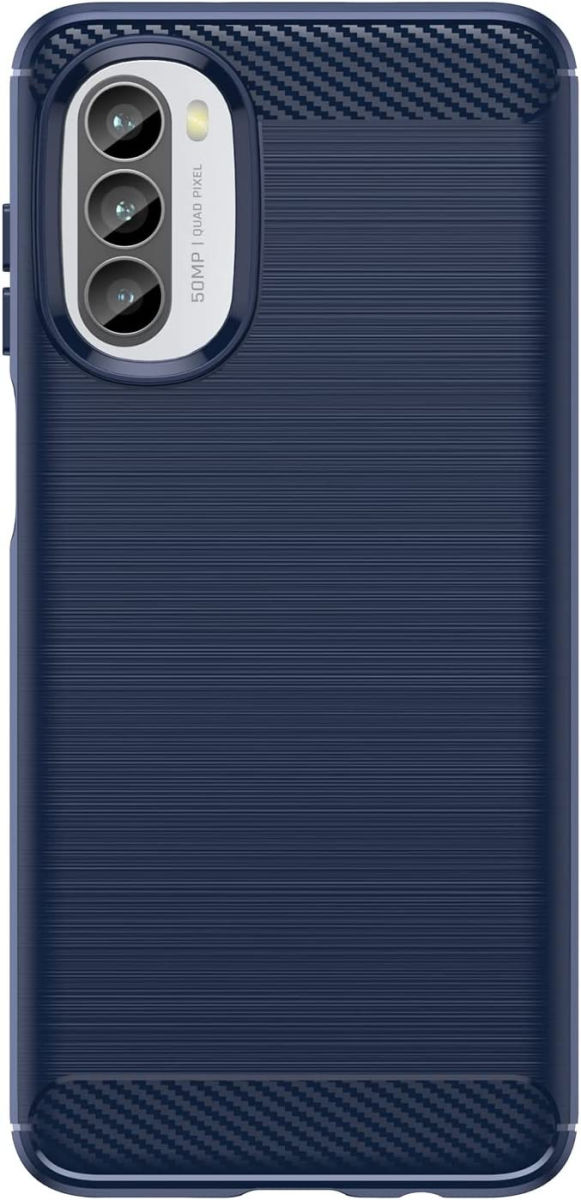 Motorola Moto G82 Hoesje Geborsteld TPU Flexibele Back Cover Blauw afbeelding 2