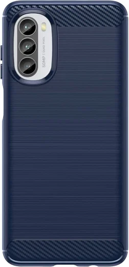Motorola Moto G82 Hoesje Geborsteld TPU Flexibele Back Cover Blauw afbeelding 2