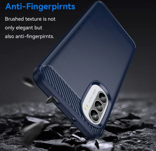 Motorola Moto G82 Hoesje Geborsteld TPU Flexibele Back Cover Blauw afbeelding 4