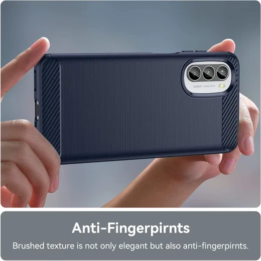 Motorola Moto G82 Hoesje Geborsteld TPU Flexibele Back Cover Blauw afbeelding 7