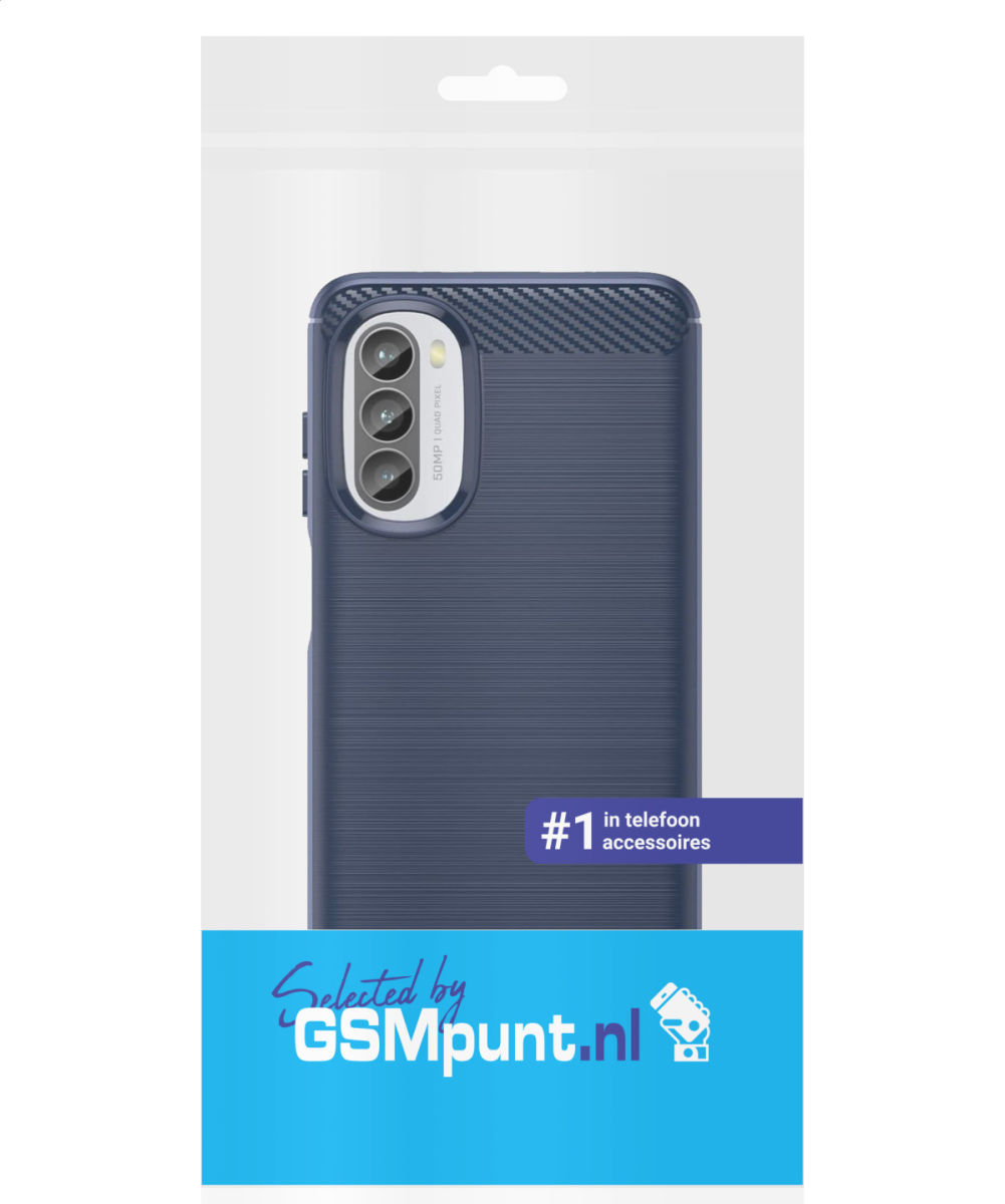 Motorola Moto G82 Hoesje Geborsteld TPU Flexibele Back Cover Blauw afbeelding 9