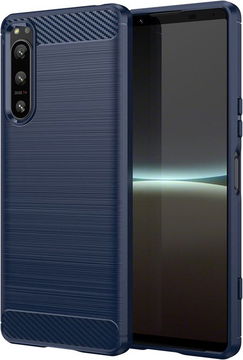 Sony Xperia 5 IV Hoesje Geborsteld TPU Flexibele Back Cover Blauw