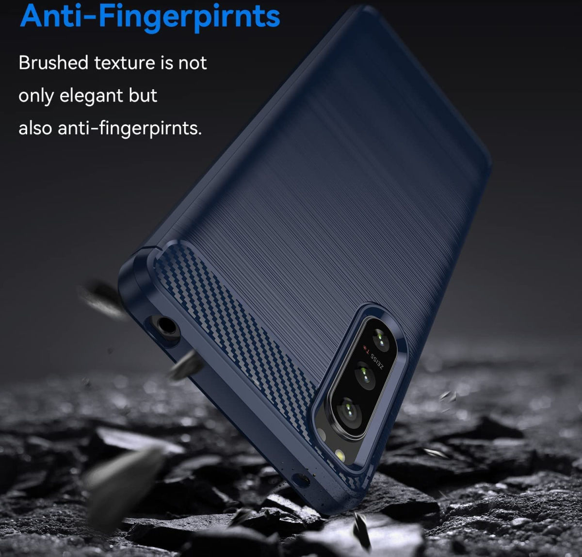 Sony Xperia 5 IV Hoesje Geborsteld TPU Flexibele Back Cover Blauw afbeelding 4