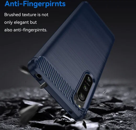 Sony Xperia 5 IV Hoesje Geborsteld TPU Flexibele Back Cover Blauw afbeelding 4