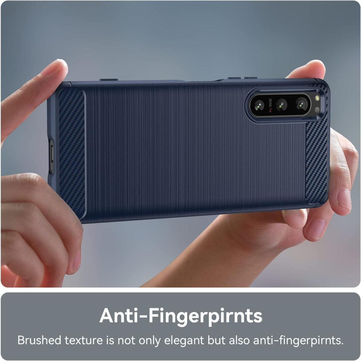 Sony Xperia 5 IV Hoesje Geborsteld TPU Flexibele Back Cover Blauw afbeelding 6